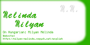 melinda milyan business card